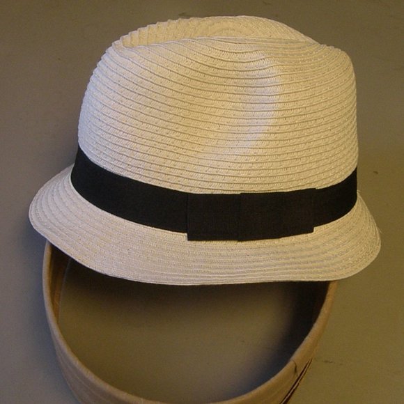 New Bollman hat Co woven white with back band ,one size Fedora - Picture 1 of 3
